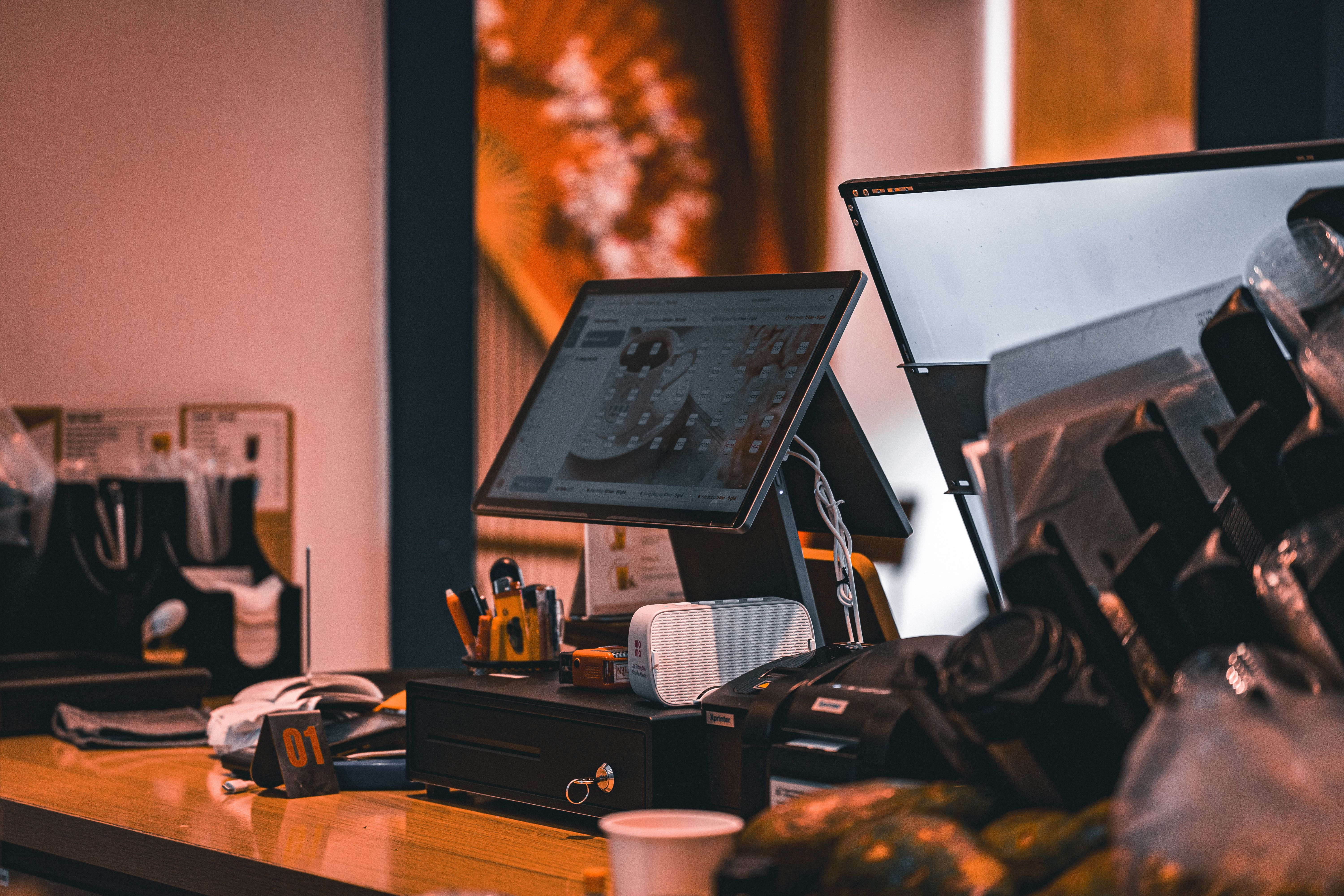Professional technology workspace with modern computer setup